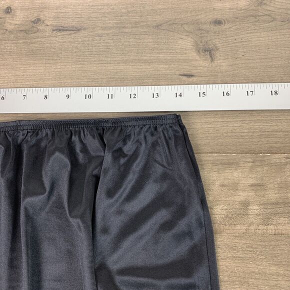 Vintage Women's Black Half Slip Skirt Silky Nylon Slit Lace Trim Size Large - Picture 3 of 6